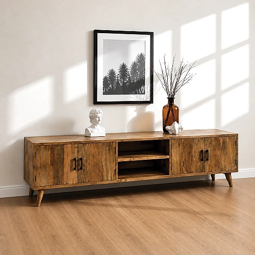 Full Mango Wood TV Cabinet 