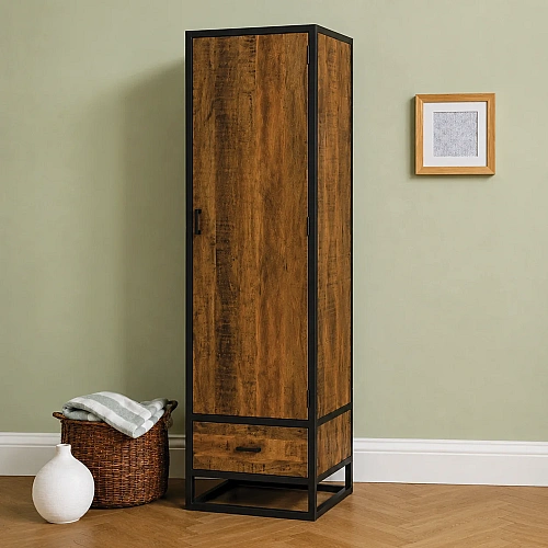 Iron Wood Laddder With 1 Door & 1 Drawer 