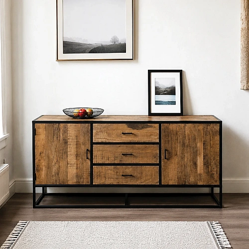 Iron Wooden Sideboard Cabinet 