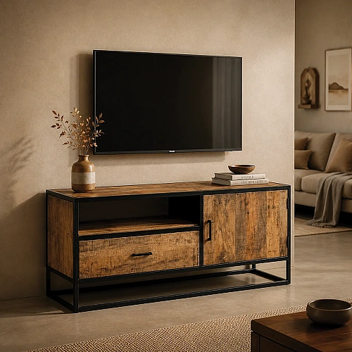 Iron Wooden TV Cabinet 