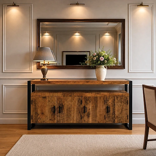 Mango Wood 4 Door Sideboard 