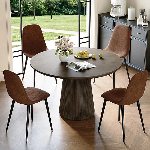 Round Dining Brown 
