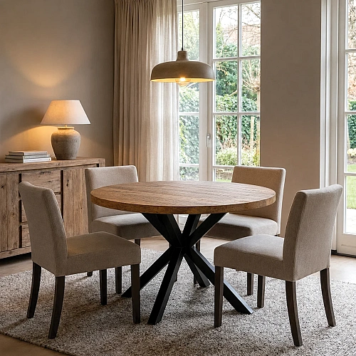 Round Dining Solid Wood 