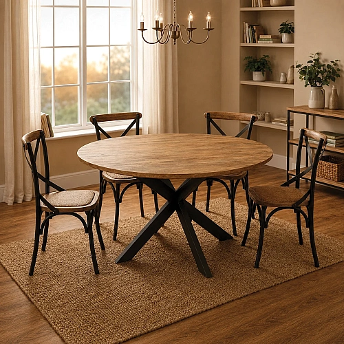 Round Dining Table Swiss Edge With Matrix Leg 