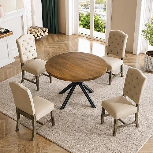 Round Dining With Tube Spider Leg 