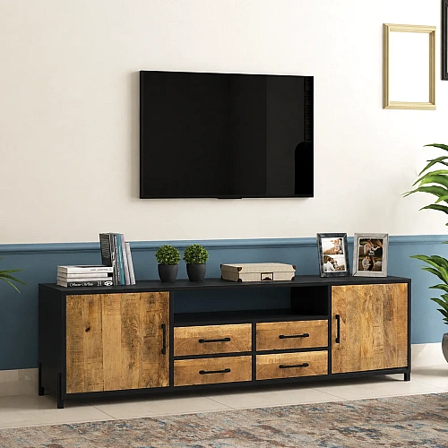 TV Cabinet 2 Door & 4 Drawer 