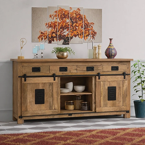 Wooden Sliding Door Sideboard Cabinet 