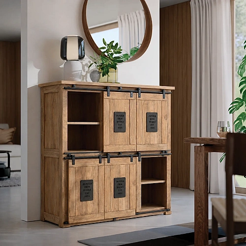 Wooden Sliding Door Storage Cabinet  02 